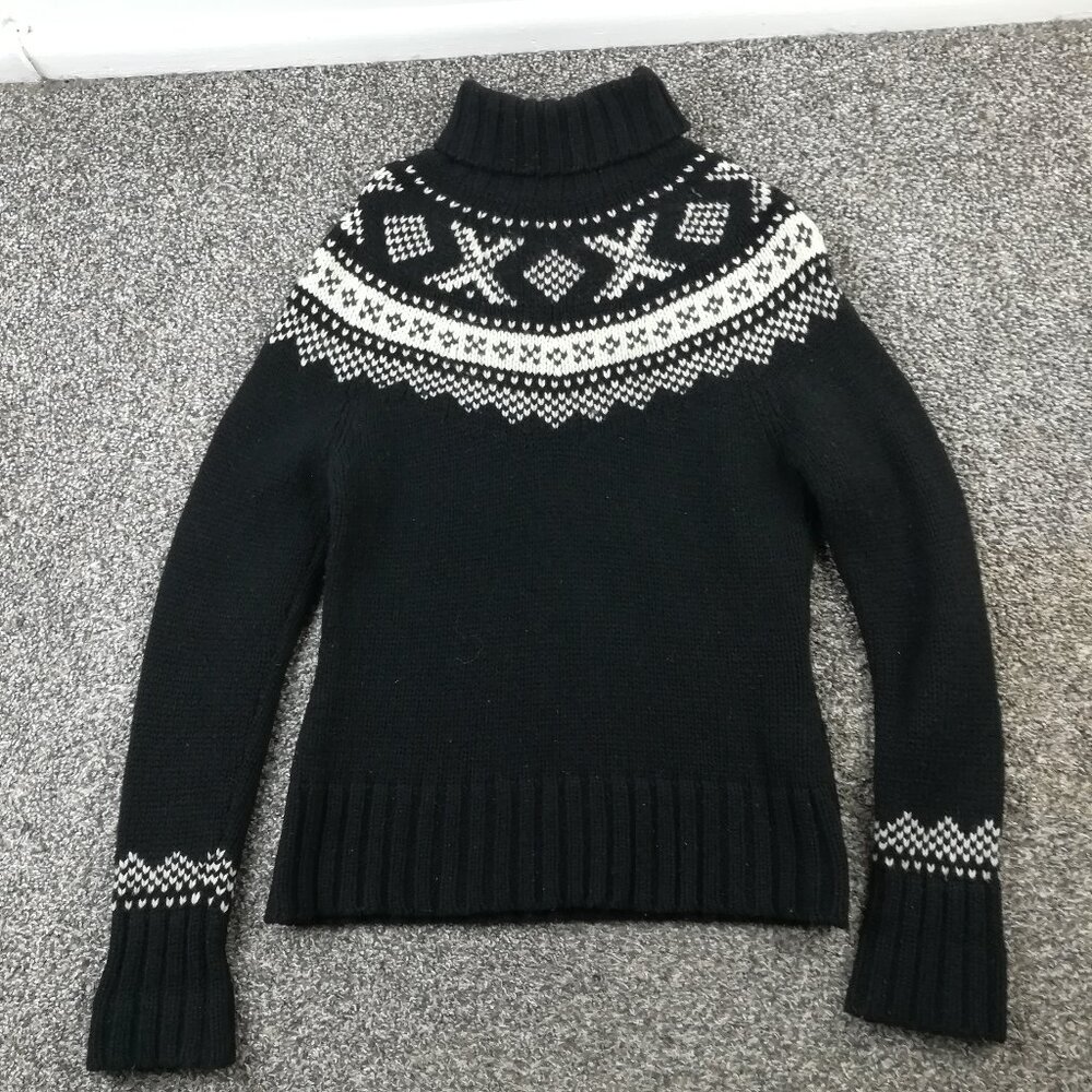 Vintage 2002 Gap Sweater Turtleneck Fair Isle Lambswool Womens Medium Y2K